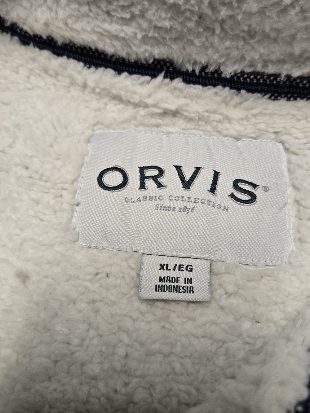 Orvis Men's Navy Half-Zip Sherpa Lined Sweater Extra Large - Picture 5 of 8